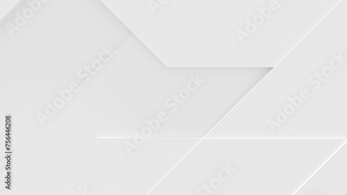 White Futuristic Background With Copy-Space (High-Key 3D Illustration)