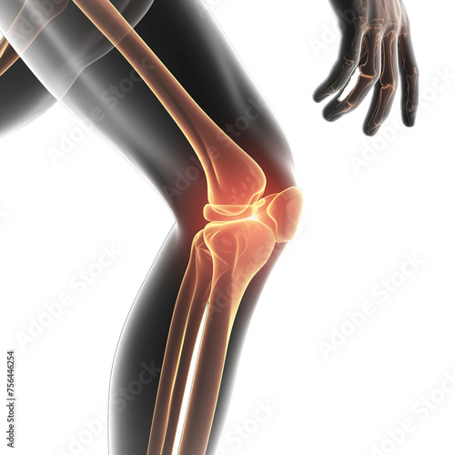 3d rendered illustration of a painful knee