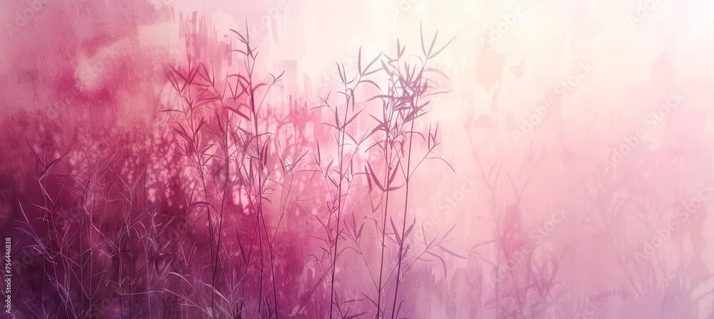 Fototapeta premium Soft watercolor thuja branches background in translucent hues for artistic designs