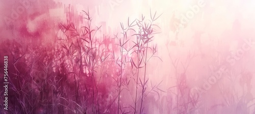 Soft watercolor thuja branches background in translucent hues for artistic designs