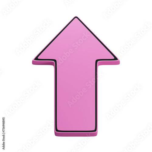 3D illustration of up arrow