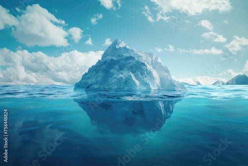 Hidden Danger: The Melting Iceberg. A Conceptual Image on Global Warming and Its Impact on the Arctic © Serhii