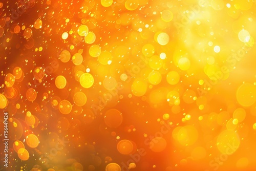 Orange Bokeh Background with Glowing Abstract Lights in Yellow Colours
