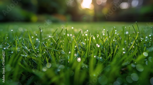 Water Droplets on Grass Blades