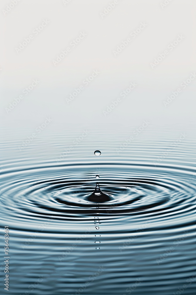 A water ripple on a clean background