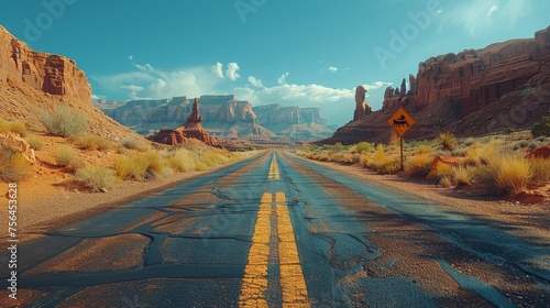 Straight Road With Mountains in Background