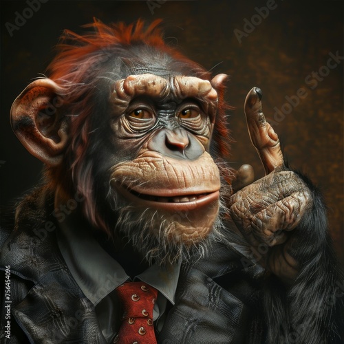 Monkey Dressed in a Suit and Tie
