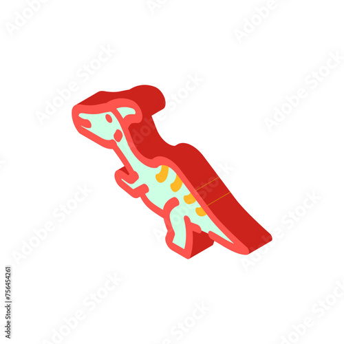 parasaurolophus dinosaur animal isometric icon vector. parasaurolophus dinosaur animal sign. isolated symbol illustration