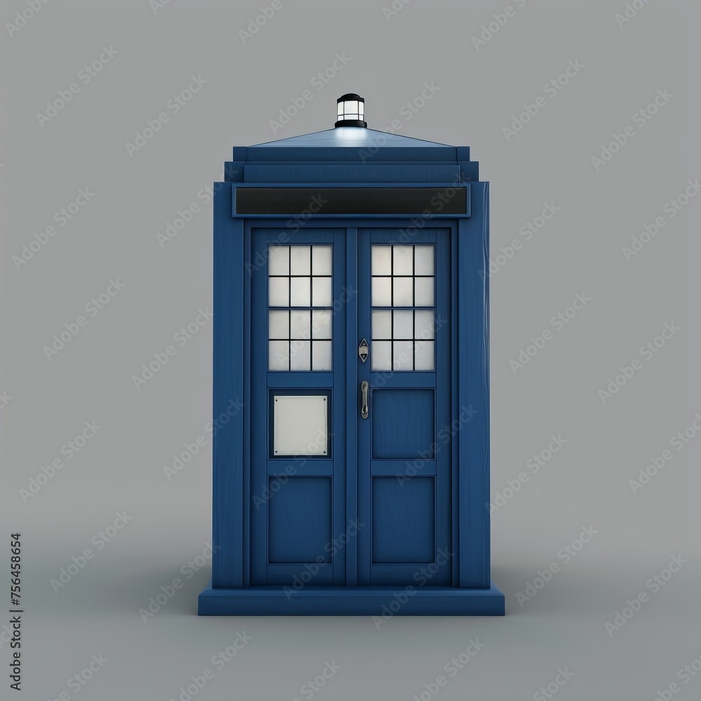 Obraz premium Blue Police Phone Booth, Cabin