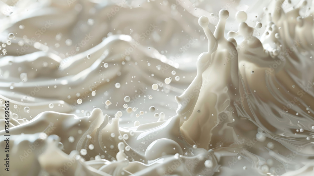 splash and spill of milk, realistic natural dairy products, yogurt or cream Print, template, design element splash and spill of milk, realistic natural dairy products, yogurt or cream Print, template, design element