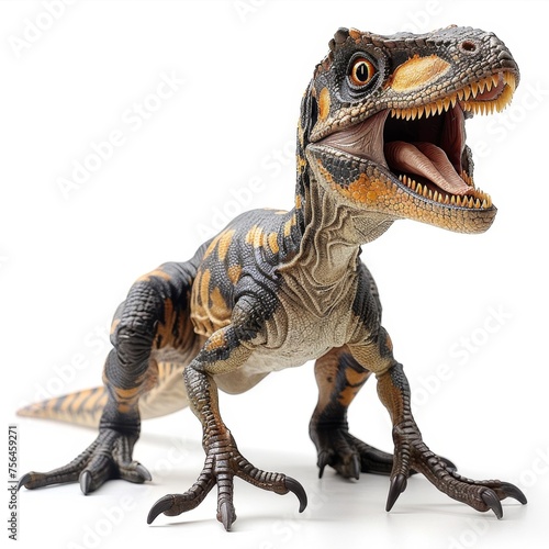 Close Up of Toy Dinosaur on White Background