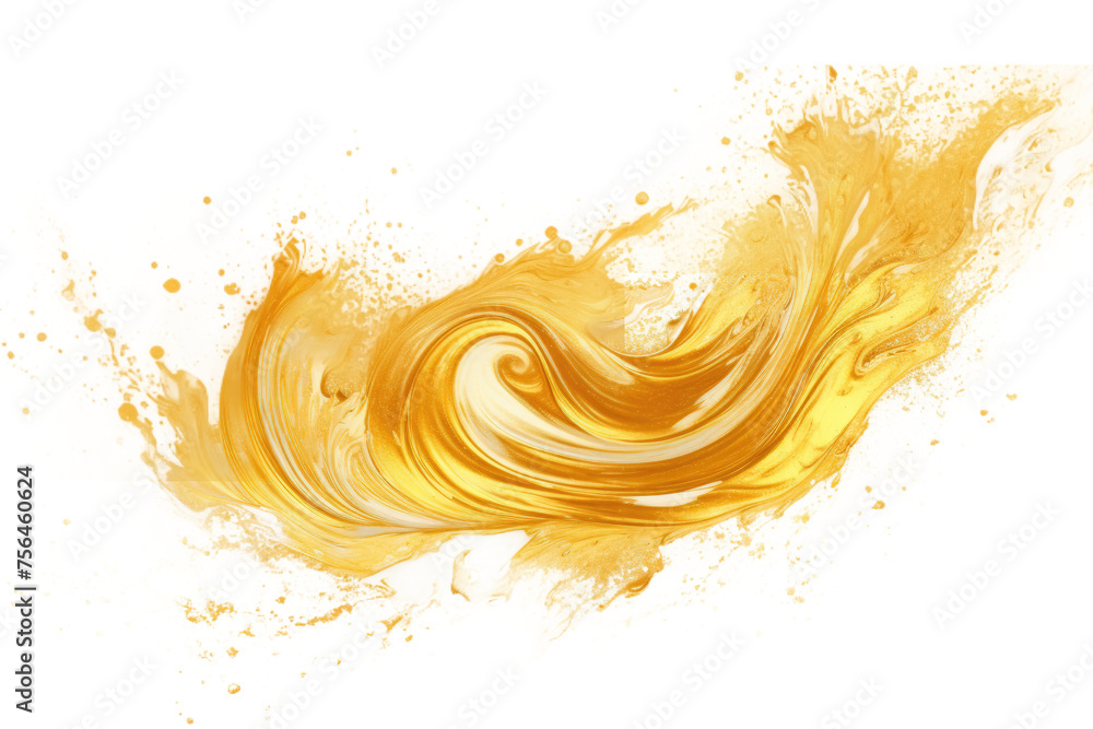 Abstract Golden Swirl with Isolated - obrazy, fototapety, plakaty 
