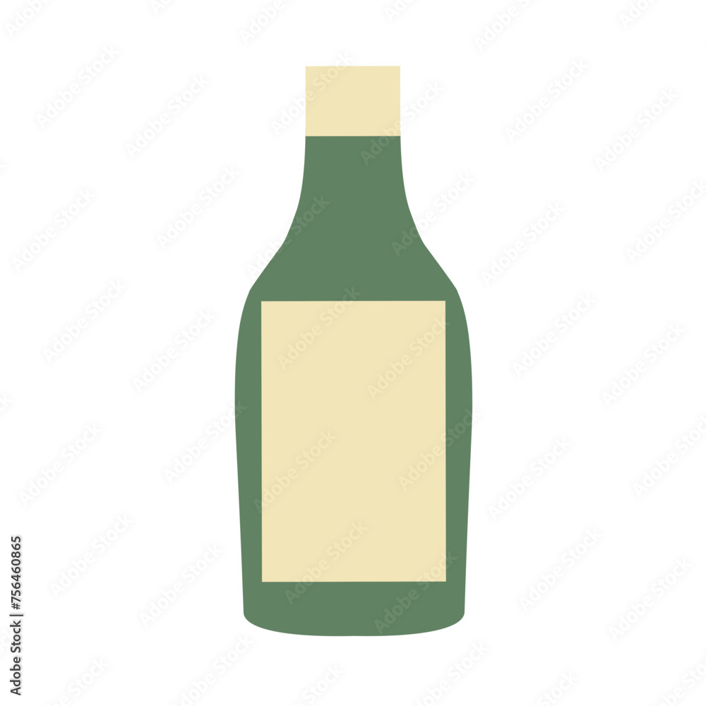 Set of vector flat bottles Set of vector flat bottles