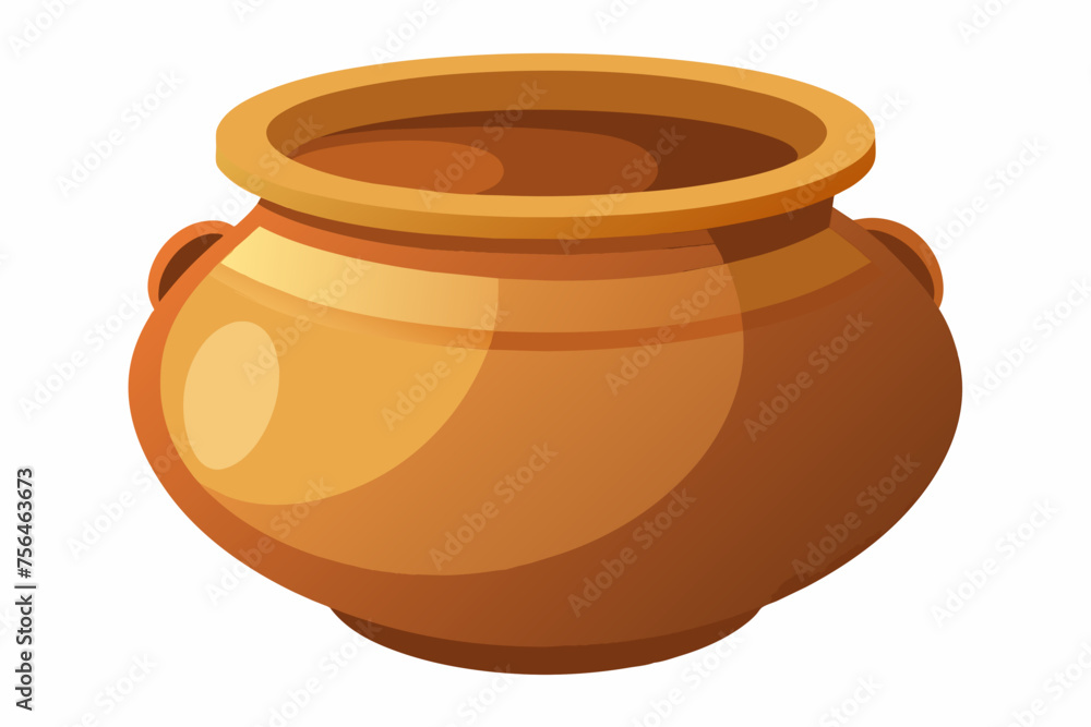clay pot isolated illustration on white background