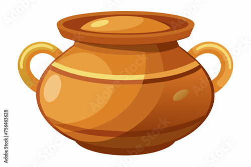 clay pot isolated illustration on white background