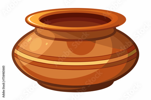 clay pot isolated illustration on white background