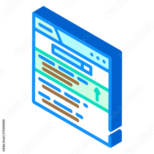 serp search engine results page isometric icon vector. serp search engine results page sign. isolated symbol illustration