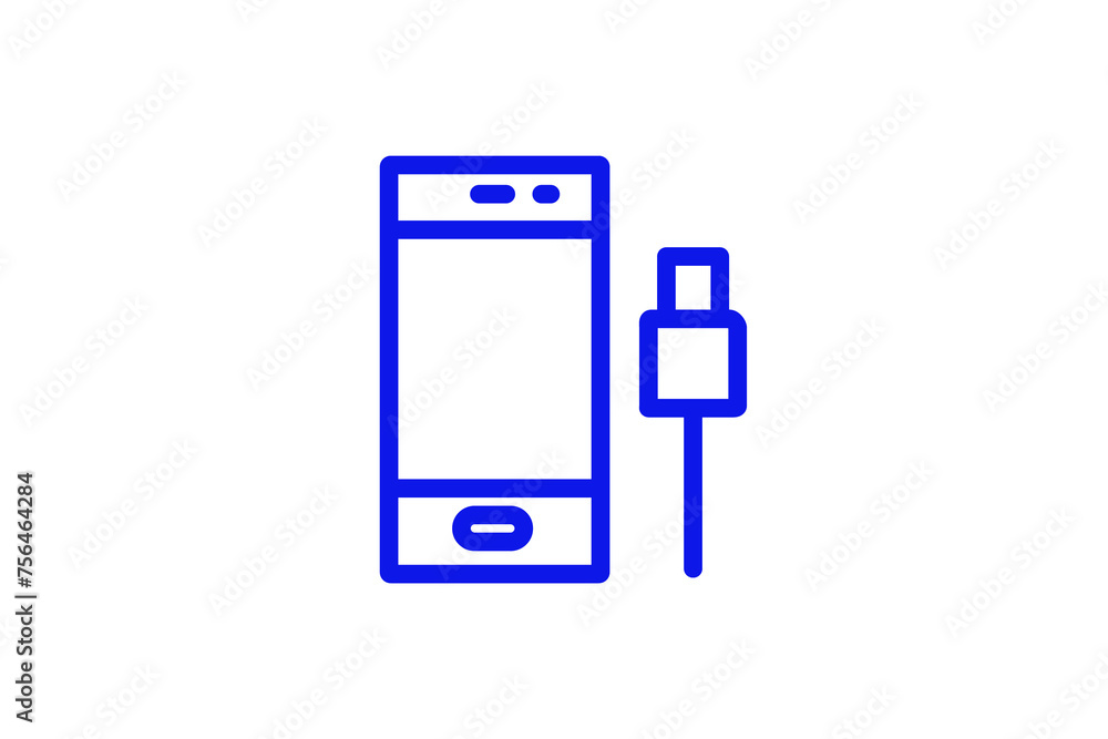 Isolated telephone cable illustration in line style design. Vector illustration. Isolated telephone cable illustration in line style design. Vector illustration.