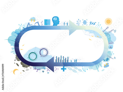 Technology community A014 cycle with arrow shows the kind of technology vector illustration graphic EPS 10