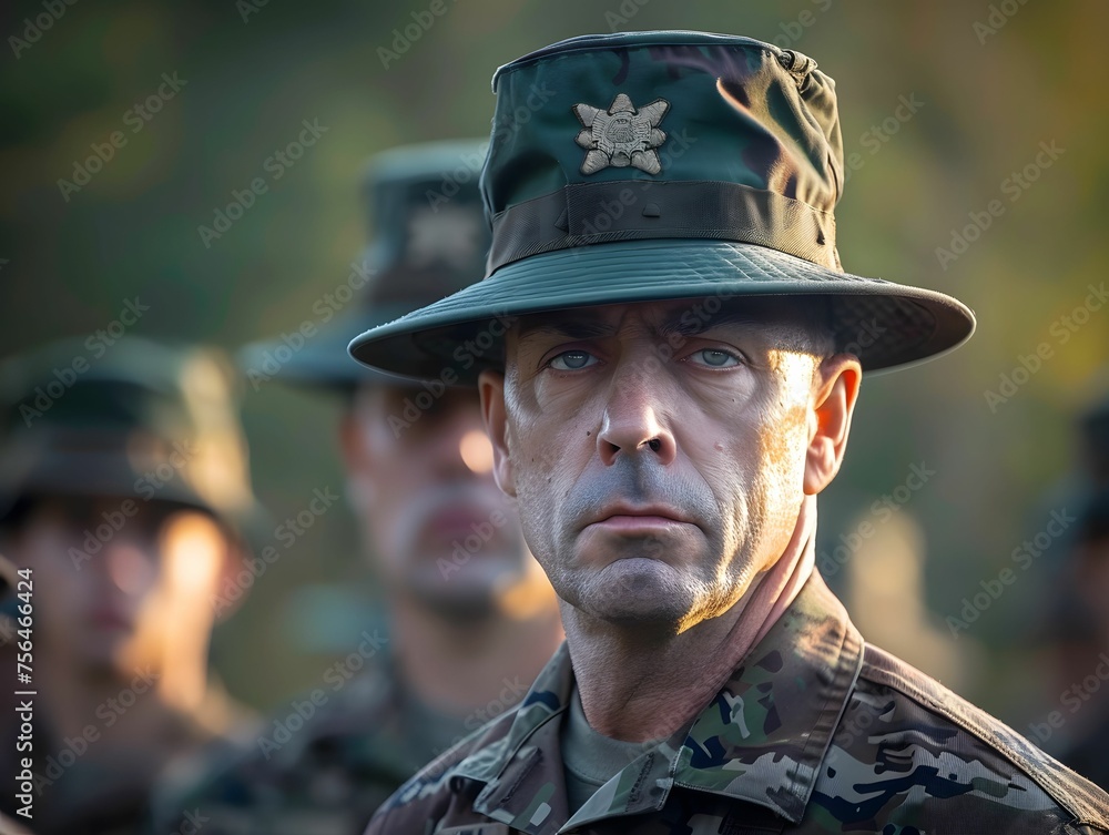 Drill sergeant barking orders discipline and training