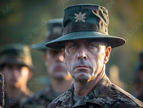 Drill sergeant barking orders discipline and training
