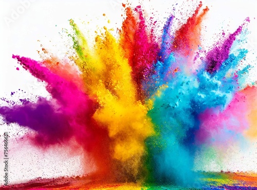 Multicolored paint splash. Rainbow colors. Illustration, design.