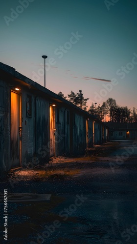 Military base at sunset fortress of readiness