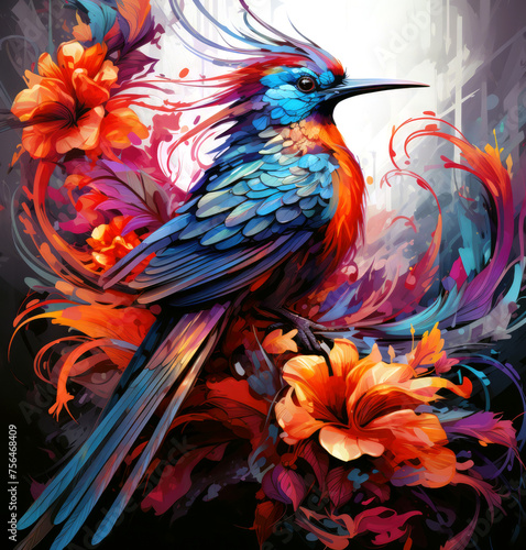 Bird of paradise. Colorful tropical bird © misu