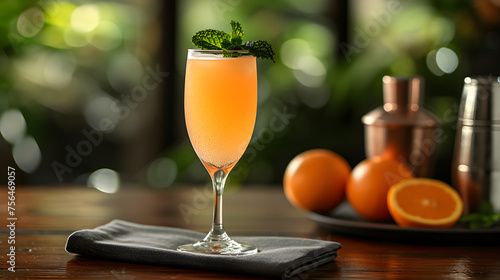 Orange cocktail, the concept of a fresh delicious summer citrus cocktail