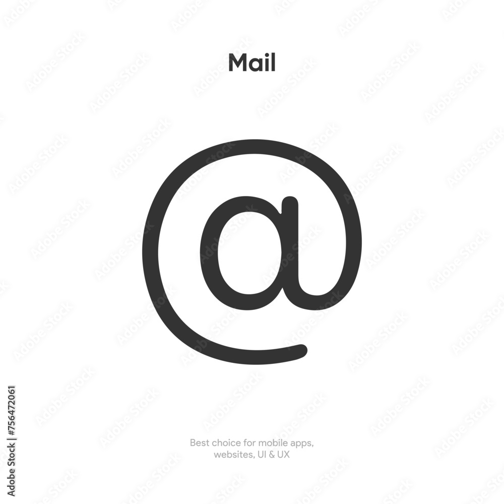 Flat mail envelope icon. Email message symbol on white isolated background. Mailbox e-mail business icon