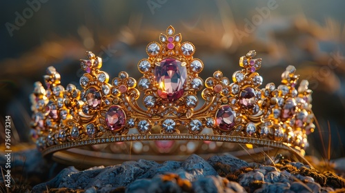 metallic gold crown for a queen