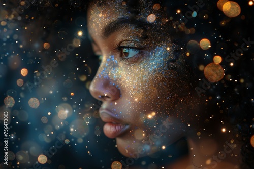 glitter bokeh background for african heritage or black history month