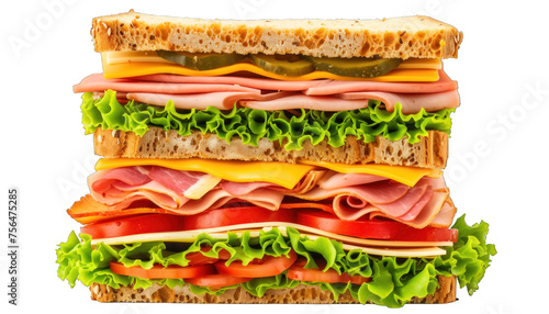 Burger and sandwich. Tasty and well-assembled burger.