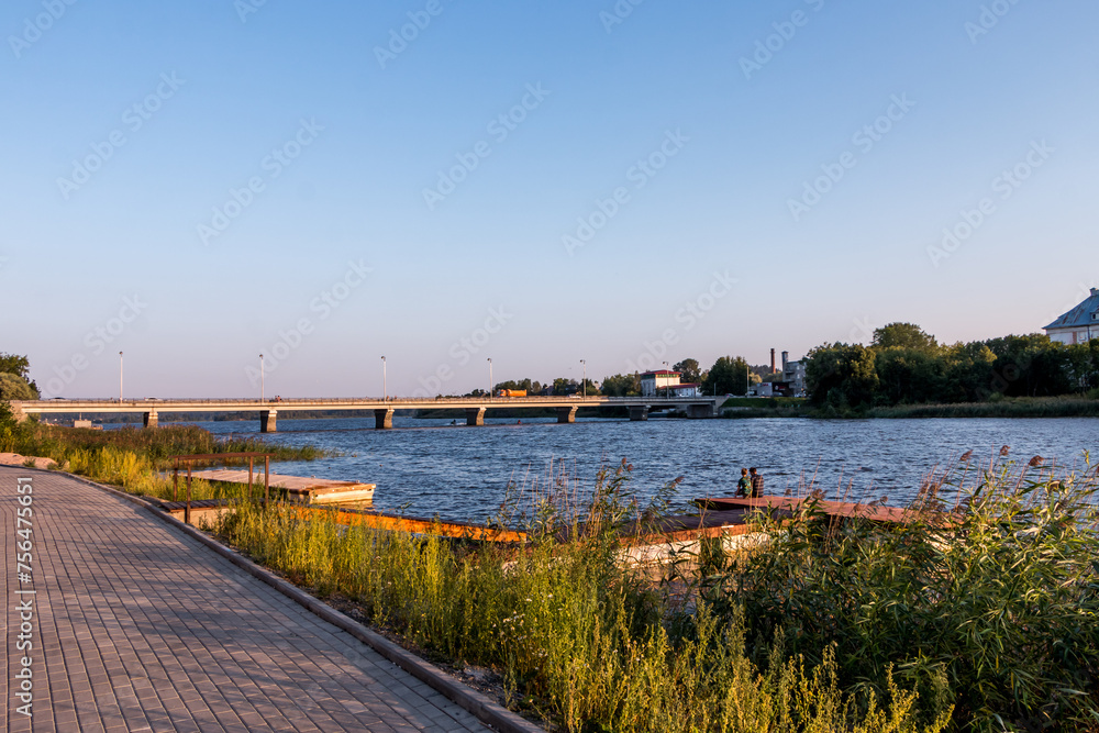 Embankment in the city of Sortavala. Republic of Karelia Russia