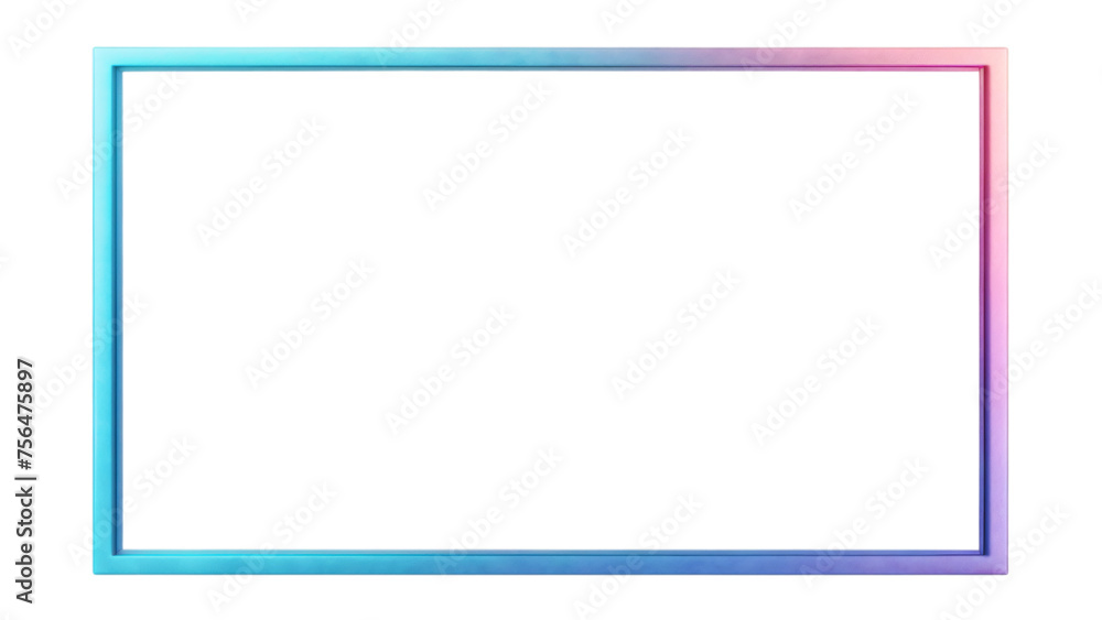 Gradient colors Frame Isolated on White Background with Blank Paper, Illustration Design for Business Border Banner
