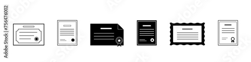 Certificate icon. Document sign