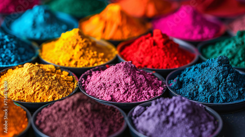 A colorful picture of powdered food coloring in a jar.