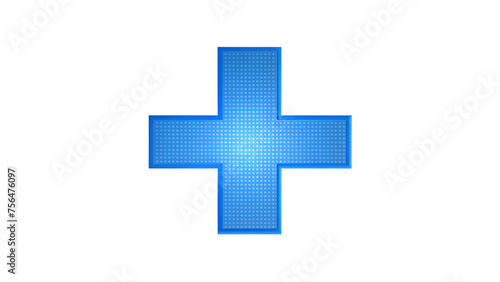 Blue Crosses: Isolated on White Background Illustration with Medical Symbolism