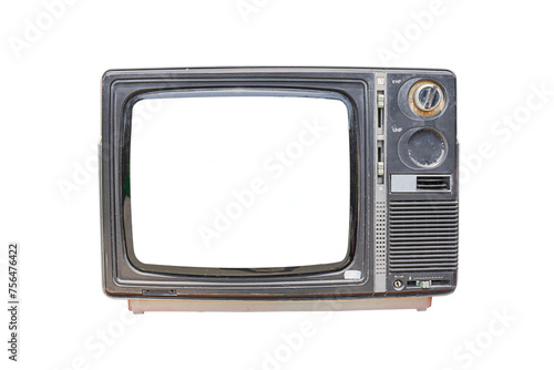 Retro old television isolated on white background. PNG