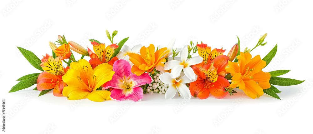 Bouquet of flowers with a white background