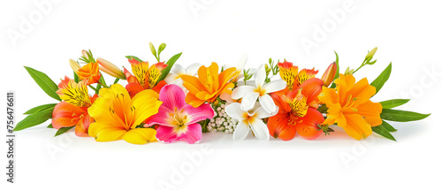 Bouquet of flowers with a white background