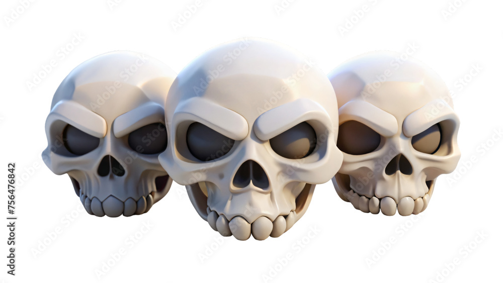 Isolated human skull cartoon on white background