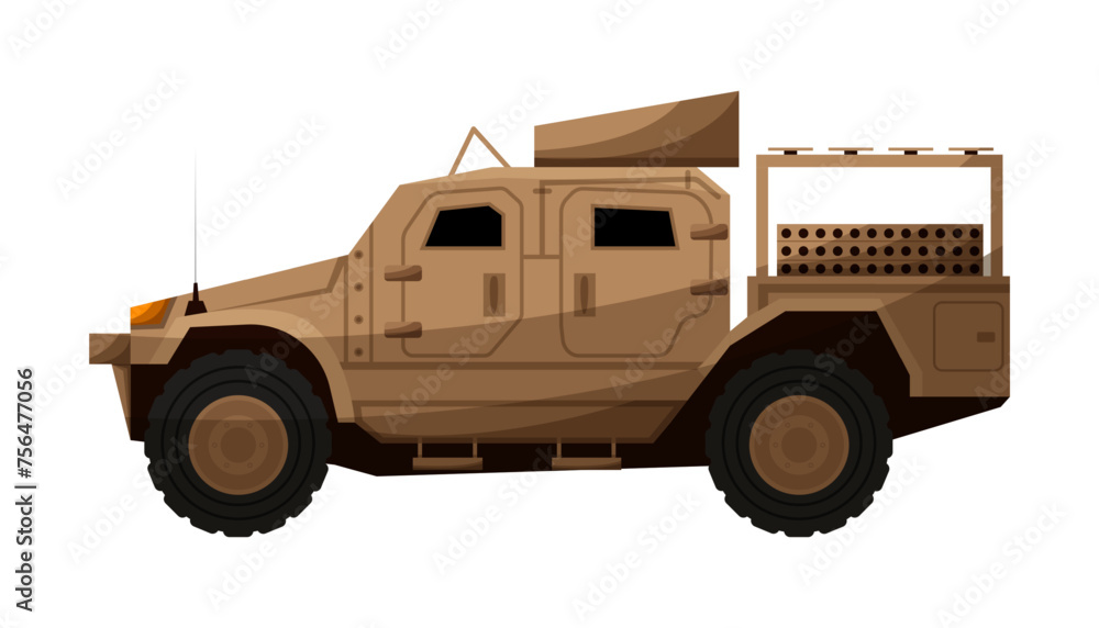 Military production. New type of weapon flat vector illustration.