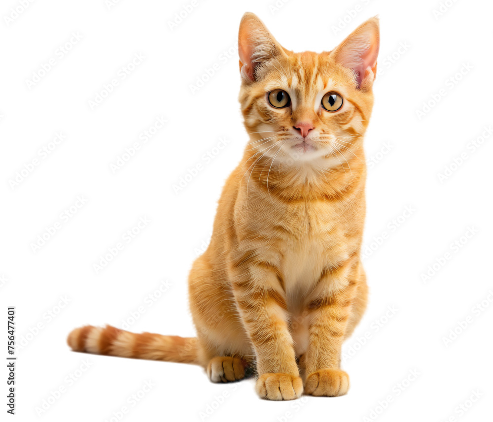 Adorable British Shorthair Cat Sitting on White Background Adorable British Shorthair Cat Sitting on White Background