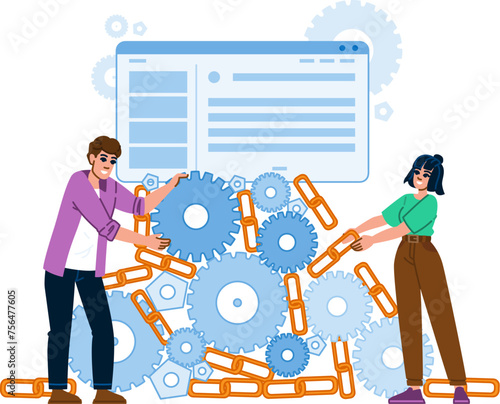 website off page seo vector. content rocket, campaign site, building marketing website off page seo character. people flat cartoon illustration