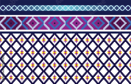 Geometric ethnic oriental irate seamless pattern traditional Design for background, carpet,wallpaper,clothing,wrapping,Batik,fabric,Vecter illustrations.embroidery style.
