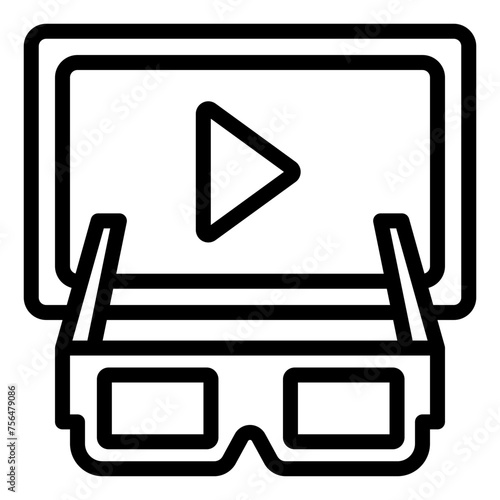 3d Glasses outline icon