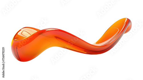 Orange wave curved on transparent background