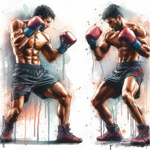 free fighter kickboxing man with boxing gloves