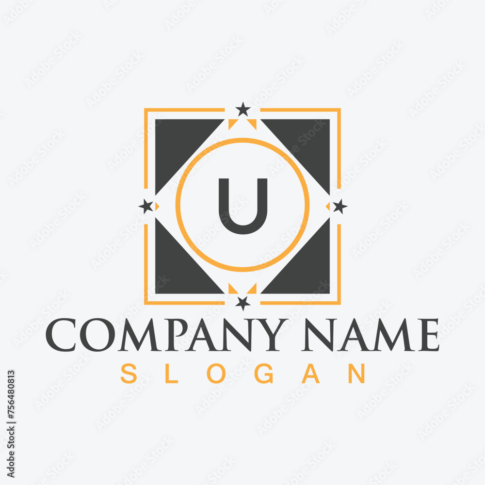 Letter U Creative Logo Design Template with Modern Letter Design